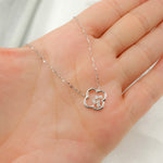 Load image into Gallery viewer, NT401192. 14k Solid Gold Diamond Flower Necklace