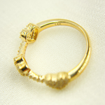 Load image into Gallery viewer, 14K Solid Yellow Gold Diamond Hearts Band Ring.