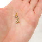Load image into Gallery viewer, DC509. Diamond Sterling Silver Number "2" Charm