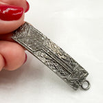 Load image into Gallery viewer, DC559. Diamond Sterling Silver Rectangle Arrow Connector