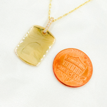 Load image into Gallery viewer, PFA32663O1Y. 14K Solid Gold Rectangle Shape Charm with Diamonds