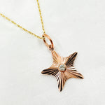 Load image into Gallery viewer, 14K Solid Gold Diamond Star