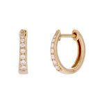 Load image into Gallery viewer, EHC57584. 14k Solid Gold Diamond Huggie Earrings