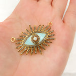 Load image into Gallery viewer, Diamond Sterling Silver Eye Enamel Pendant with Gemstone