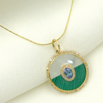 Load image into Gallery viewer, KG124. 14K Solid Gold Round Pendant