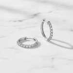 Load image into Gallery viewer, EHB56424. 14K Solid Gold Diamond Hoop Earring.