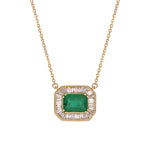 Load image into Gallery viewer, CN97216. 14K Solid Gold Octagon Gemstone Fancy Tiny Necklace