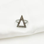 Load image into Gallery viewer, DR021. Diamond Black Rhodium Sterling Silver Triangle Ring
