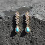 Load image into Gallery viewer, ER414895. 14k Solid Gold Diamond and Gemstone Fancy Dangle Earrings