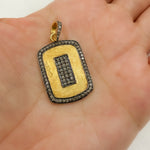 Load image into Gallery viewer, DP148. Diamond & Sterling Silver Rectangle Pendant