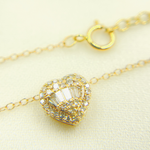 Load image into Gallery viewer, PHE38701. 14k Solid Yellow Gold Cable Link Marquise Necklace with Diamonds
