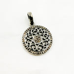 Load image into Gallery viewer, DP395. Diamond Sterling Silver Round Fancy Pendant