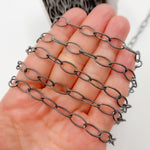 Load image into Gallery viewer, Buy Black Rhodium Sterling Silver Twisted Oval Link Chain