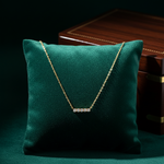 Load image into Gallery viewer, NFB72842. 14K Solid Gold Bar Diamond Necklace