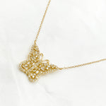 Load image into Gallery viewer, NFH70970. 14K Solid Gold Butterfly Shape Diamond Necklace
