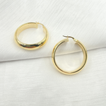 Load image into Gallery viewer, GER154. 14K Solid Gold Hollow Hoop Earrings