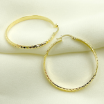 Load image into Gallery viewer, GER73. 14K Gold Diamond Cut Hollow Hoop Earrings