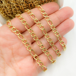 Load image into Gallery viewer, Y60GP. Gold Plated 925 Sterling Silver Hollow Figaro Chain