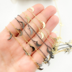Load image into Gallery viewer, 306M. Crescent Moon Shape Dangle Wire Chain