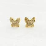 Load image into Gallery viewer, Diamond Sterling Silver Butterfly Studs