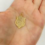 Load image into Gallery viewer, GDP93. 14K Solid Gold Shield Charms with Diamonds