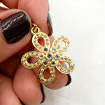 Load image into Gallery viewer, DP513. Diamond Sterling Silver Flower Pendant with Gemstone