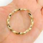 Load image into Gallery viewer, GER129. 14K Solid Gold Twisted Hoop with Texture