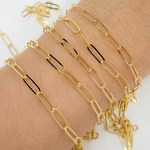 Load image into Gallery viewer, Gold Plated 925 Sterling Silver Flat Paperclip Chains