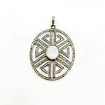 Load image into Gallery viewer, DP680. Diamond Sterling Silver Oval Fancy Pendant