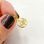 Load image into Gallery viewer, DC340. Diamond Sterling Silver Round Eye Charm with Gemstone