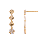 Load image into Gallery viewer, Buy 14k Solid Rose Gold Diamond Circles Dangle Earrings