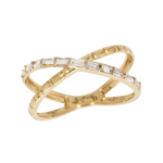 Load image into Gallery viewer, 14K Solid Gold Diamond and Band Cross Ring.