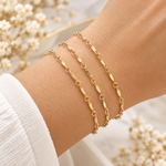 Load image into Gallery viewer, 40/36BD-14K. Solid Yellow Gold Dapped Bar Chain