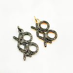 Load image into Gallery viewer, DC013. Diamond Sterling Silver "XO" Pendant