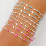 Load image into Gallery viewer, Sterling Silver Enamel Marina Link Chains