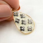 Load image into Gallery viewer, Shop Now Diamond Sterling Silver Drop Flower Enamel Pendant