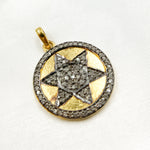Load image into Gallery viewer, DP220. Diamond Sterling Silver Round Star Pendant
