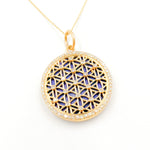 Load image into Gallery viewer, 14K Gold Round Flower of Life Pendant