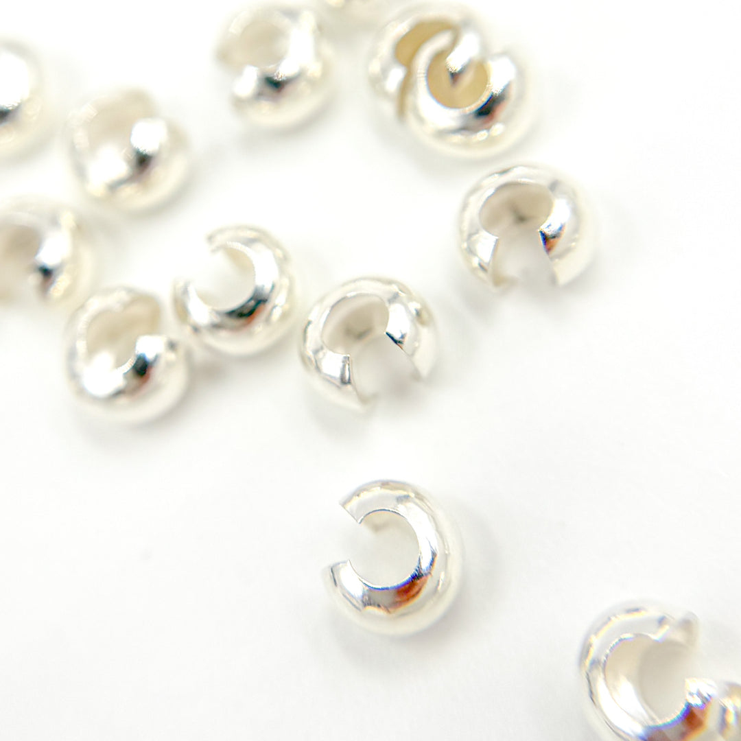 5004840CC. 4MM White Sterling Silver Crimp Cover