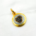 Load image into Gallery viewer, Diamond Sterling Silver Round Heart Enamel Charms