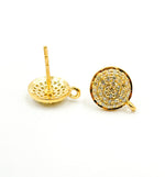 Load image into Gallery viewer, DE034. Diamond Sterling Silver Round Studs with Ring