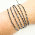 Load image into Gallery viewer, Oxidized Sterling Silver Curb Chain