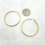 Load image into Gallery viewer, GER153. 14K Solid Gold Hollow Diamond Cut Hoop