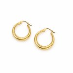 Load image into Gallery viewer, GER143. 14K Gold Chunky Textured Hollow Hoop