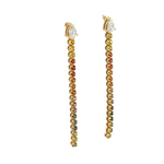 Load image into Gallery viewer, ESN59071MS. 14K Solid Gold Diamond Multi Sapphire Dangle Earrings
