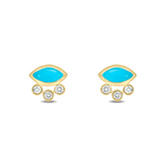 Load image into Gallery viewer, EFB52986. 14K Solid Gold Diamond and Gemstone Fancy Stud Earrings