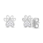 Load image into Gallery viewer, EFA54277. 14K Solid Gold Diamond Paw Studs