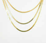 Load image into Gallery viewer, 925 Sterling Silver Herringbone Gold Plated 3.4 mm width Necklace. HER1GPNecklace
