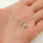 Load image into Gallery viewer, NT401196. 14k Solid Gold Diamond Star Necklace