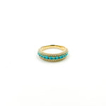 Load image into Gallery viewer, RAE02246TQ. 14k Solid Gold Turquoise and Diamond Band Ring